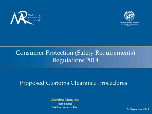 Consumer Protection (Safety Requirements) Regulations 2014