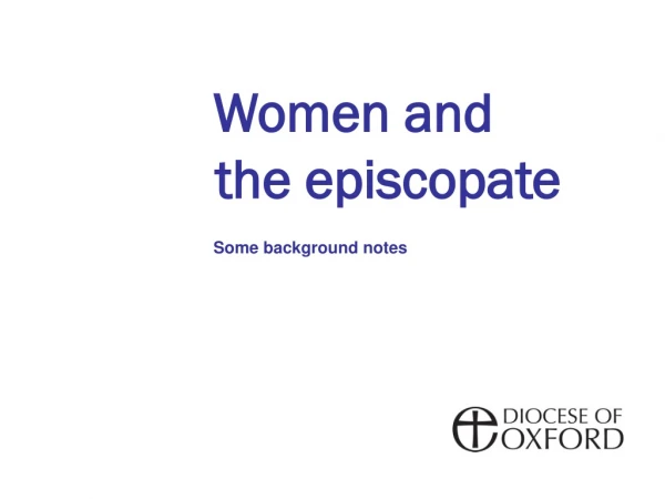 Women and       the episcopate