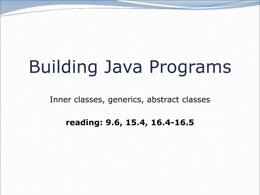 building java programs