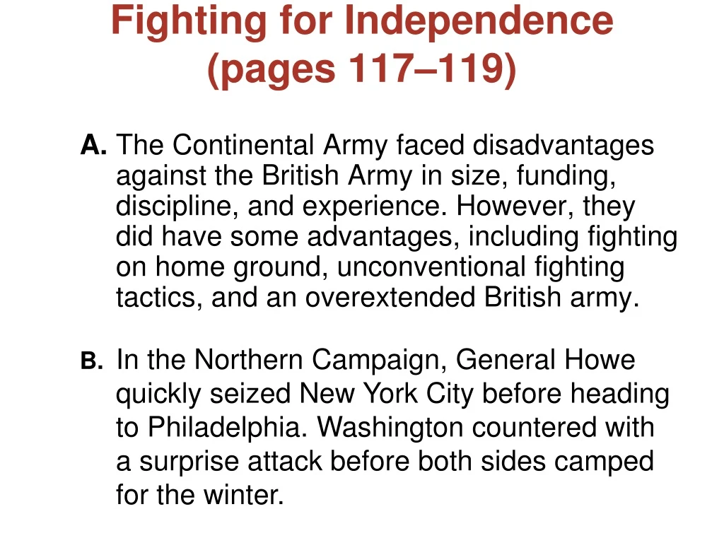 fighting for independence pages 117 119