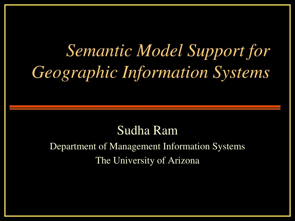 semantic model support for geographic information systems