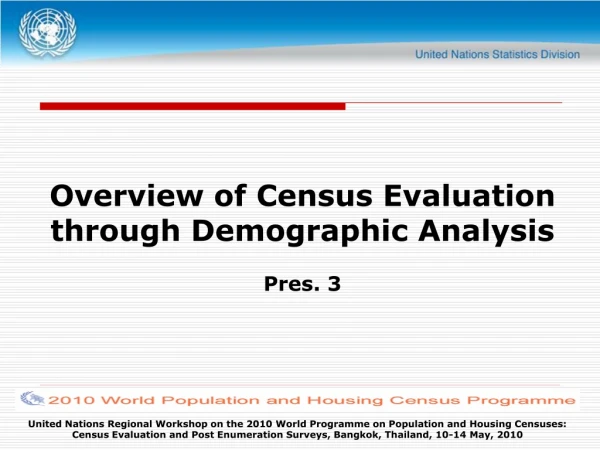 Overview of Census Evaluation through Demographic Analysis Pres. 3
