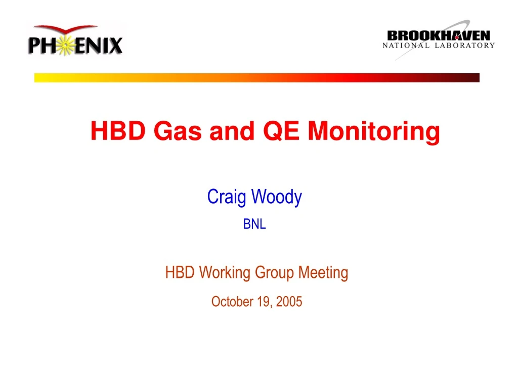 hbd gas and qe monitoring