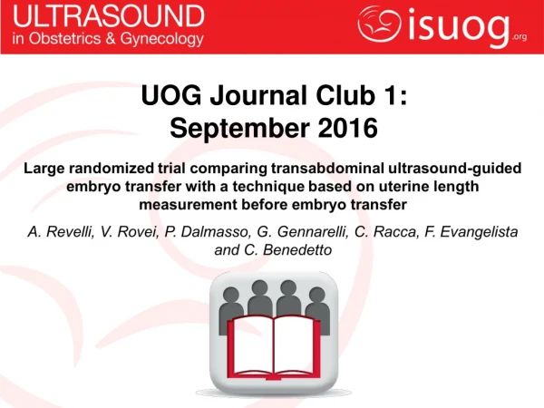 UOG Journal Club 1: September 2016