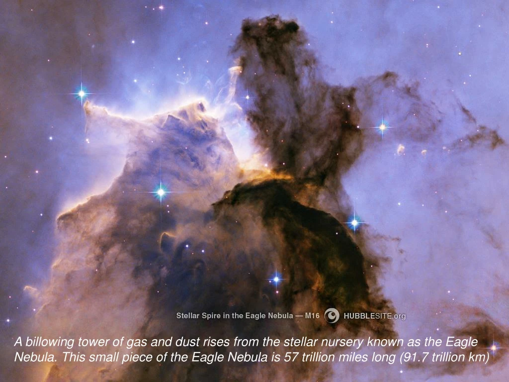 a billowing tower of gas and dust rises from