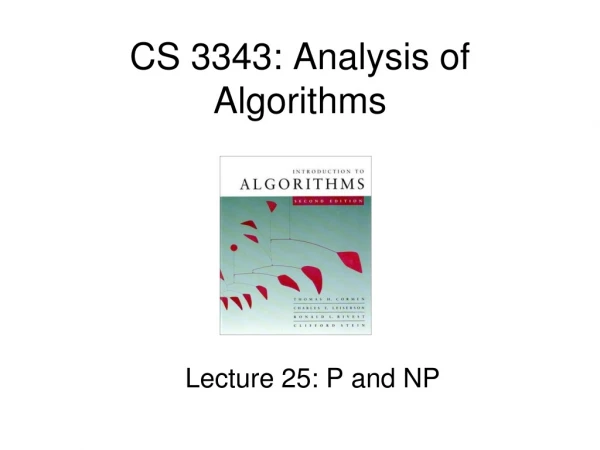 CS 3343: Analysis of Algorithms