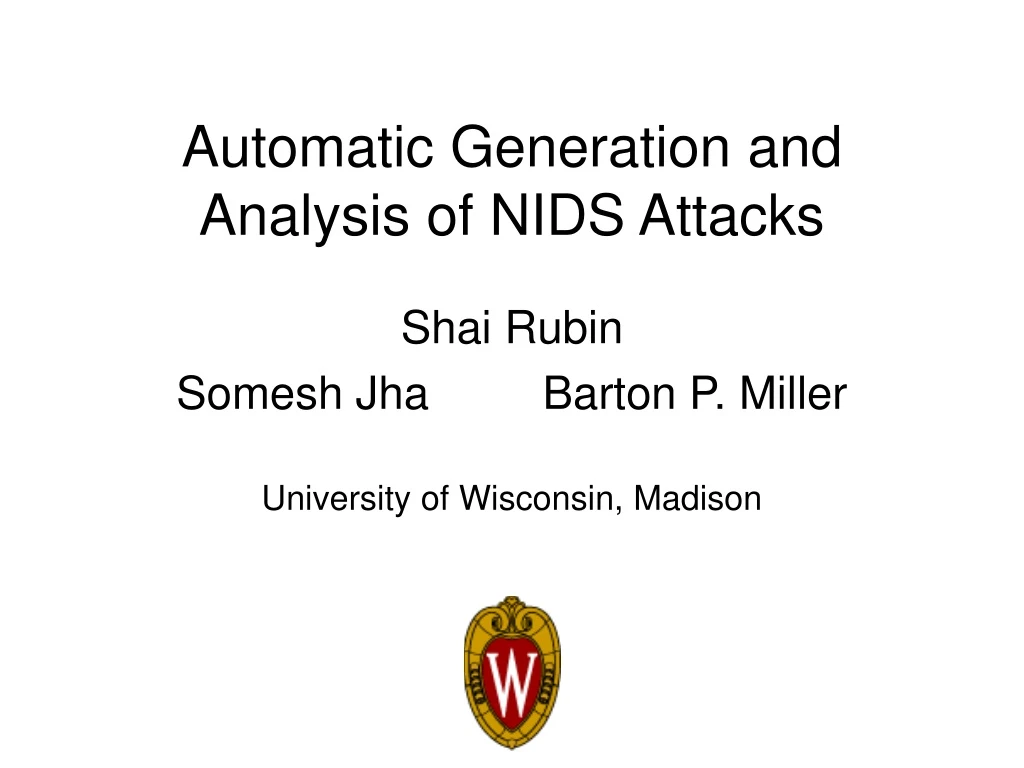 automatic generation and analysis of nids attacks