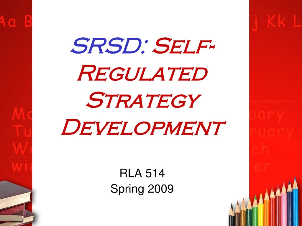 srsd self regulated strategy development