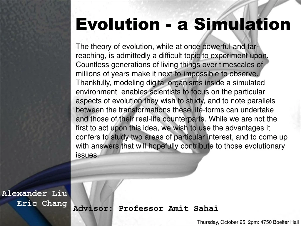 evolution a simulation