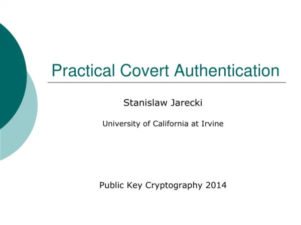 Practical Covert Authentication