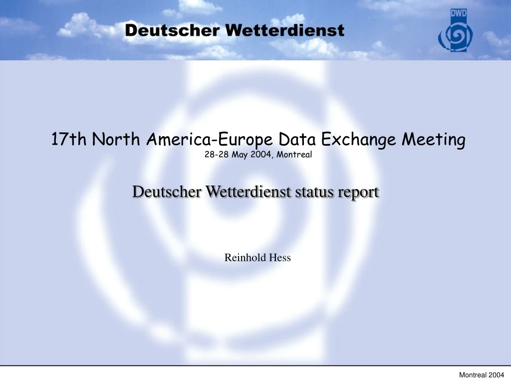 17th north america europe data exchange meeting