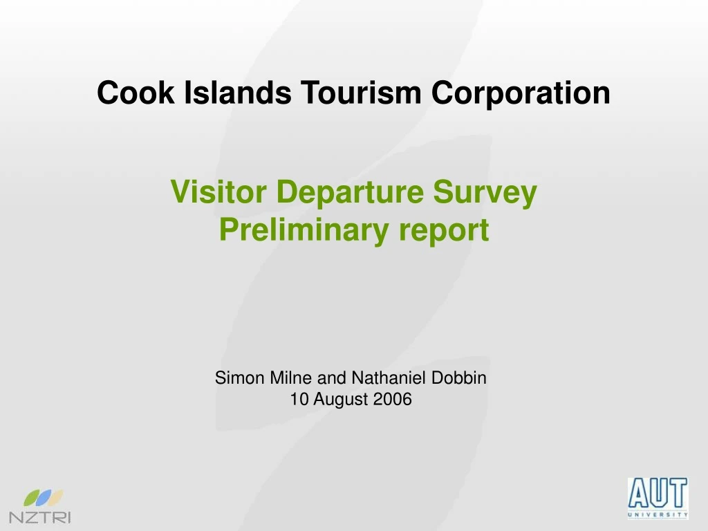 cook islands tourism corporation visitor departure survey preliminary report