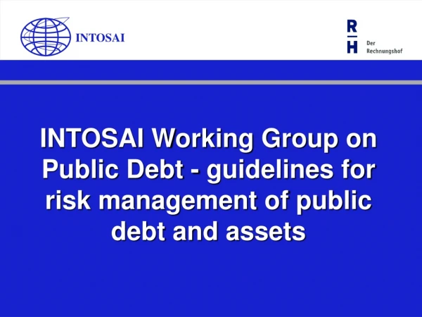 INTOSAI Working Group on Public Debt - guidelines for risk management of public debt and assets