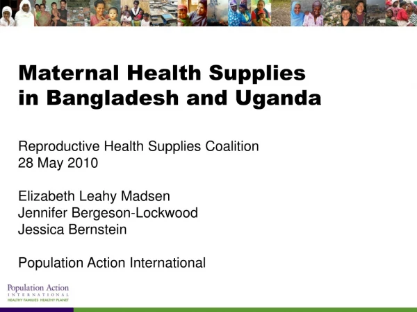 Maternal Health Supplies in Bangladesh and Uganda