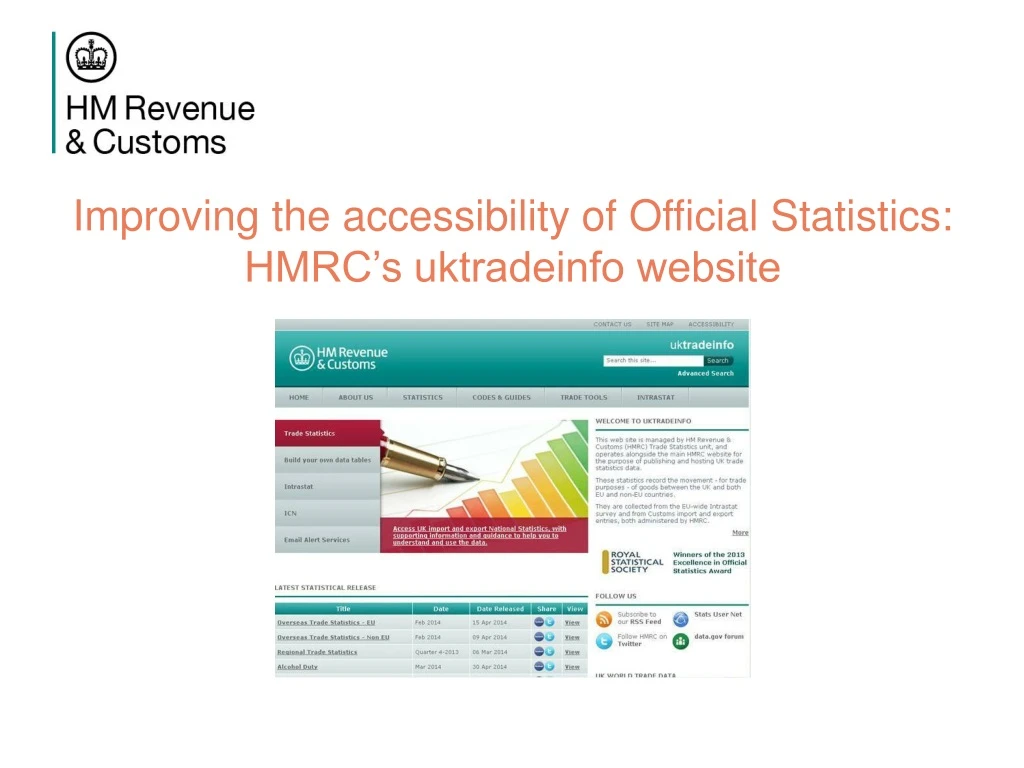 improving the accessibility of official statistics hmrc s uktradeinfo website