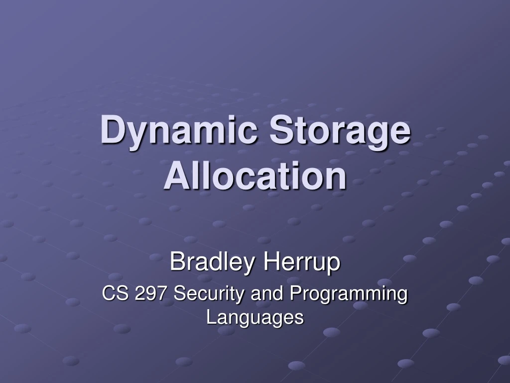 dynamic storage allocation