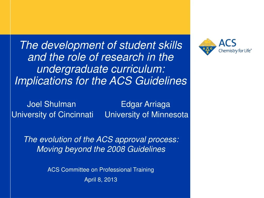 the development of student skills and the role