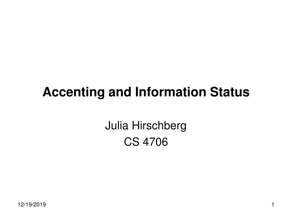 accenting and information status