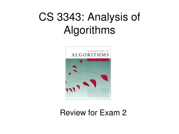 CS 3343: Analysis of Algorithms