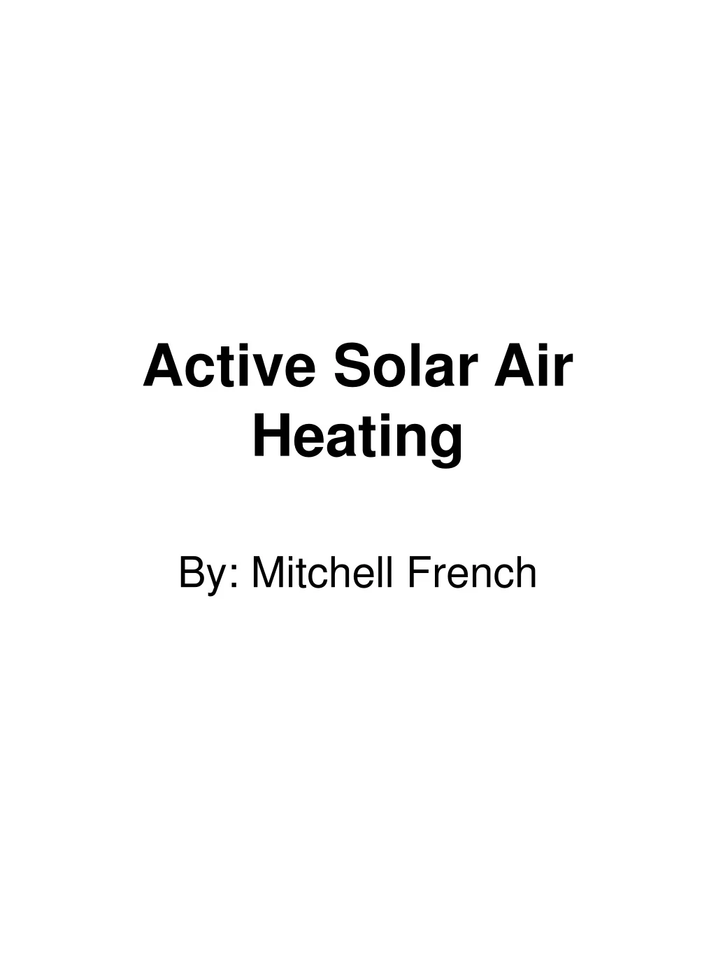 active solar air heating