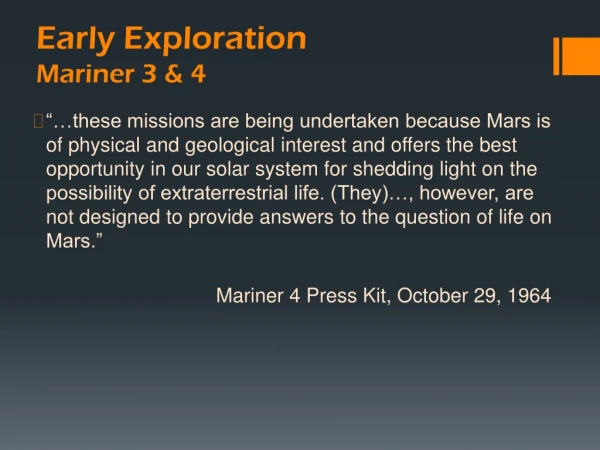 Early Exploration Mariner 3 &amp; 4