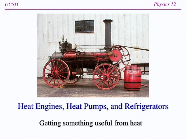 Heat Engines, Heat Pumps, and Refrigerators