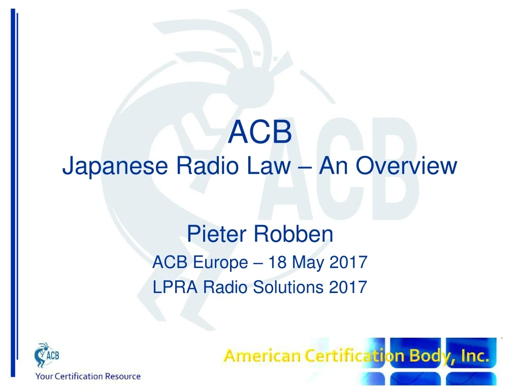acb japanese radio law an overview