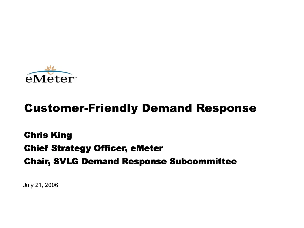 customer friendly demand response