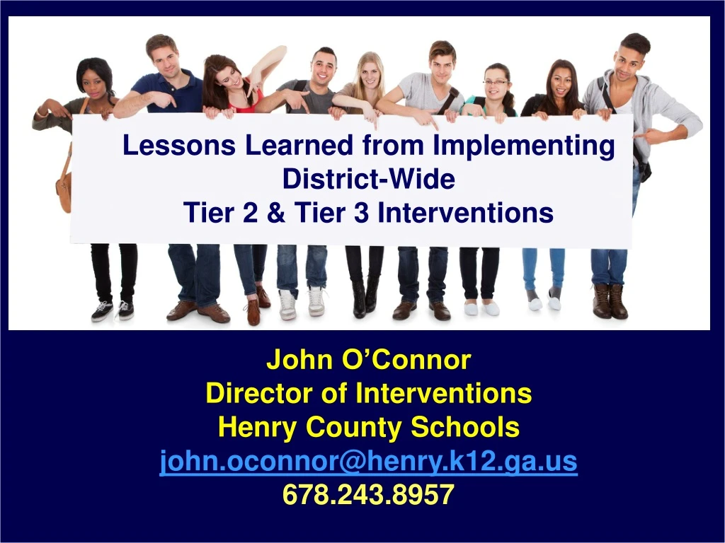 lessons learned from implementing district wide tier 2 tier 3 interventions