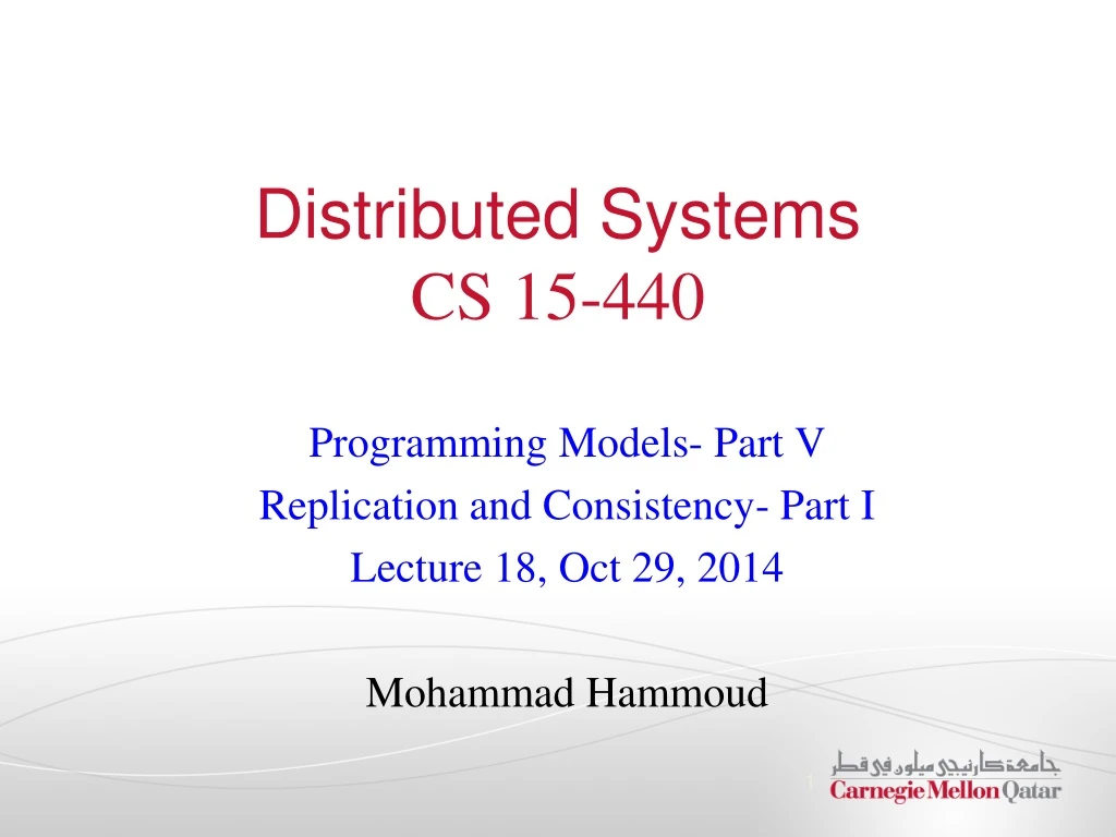 distributed systems cs 15 440