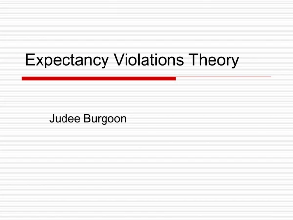 Expectancy Violations Theory