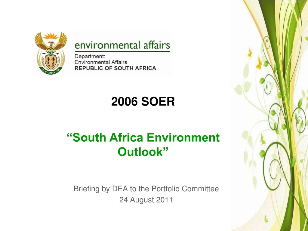 briefing by dea to the portfolio committee 24 august 2011