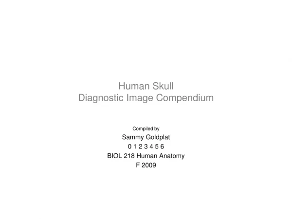Human Skull Diagnostic Image Compendium