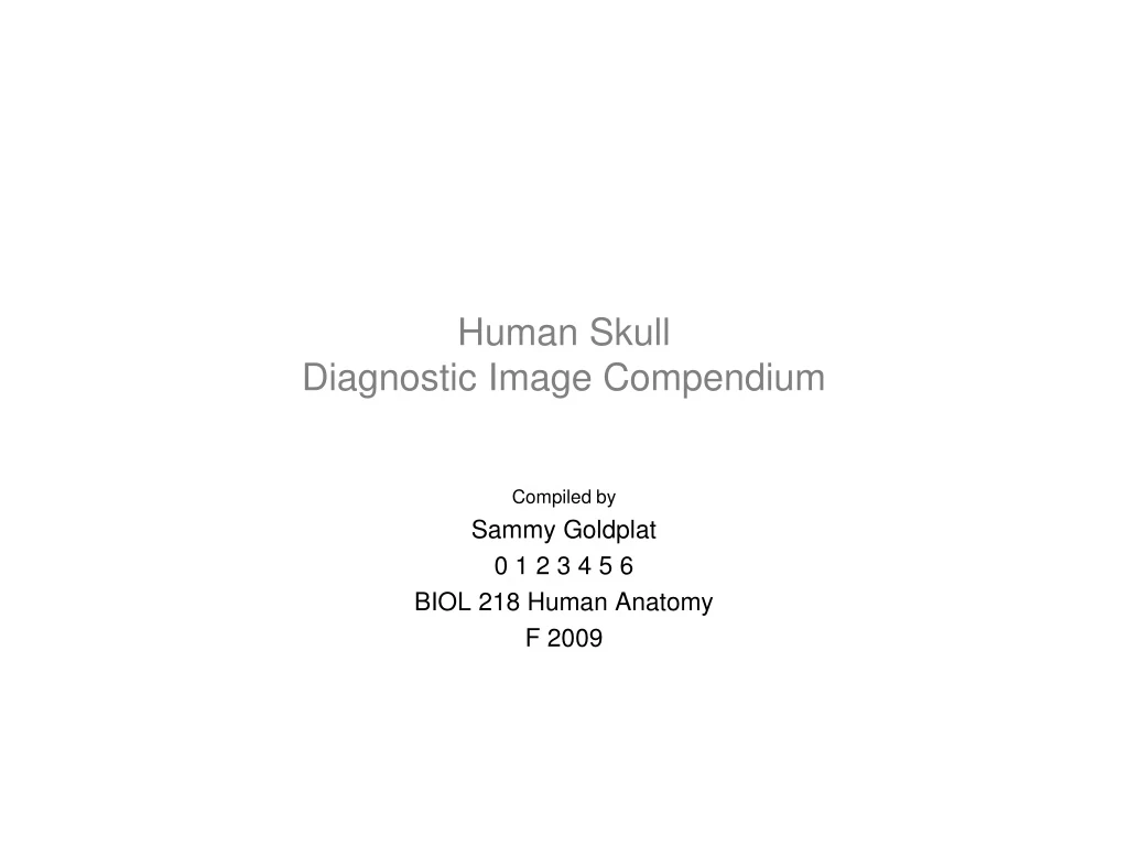 human skull diagnostic image compendium