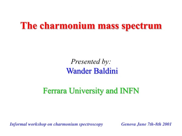 The charmonium mass spectrum