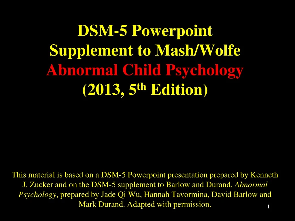 dsm 5 powerpoint supplement to mash wolfe