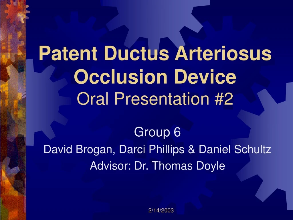 patent ductus arteriosus occlusion device oral presentation 2