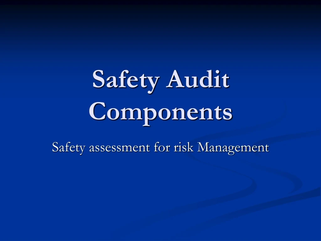 safety audit components