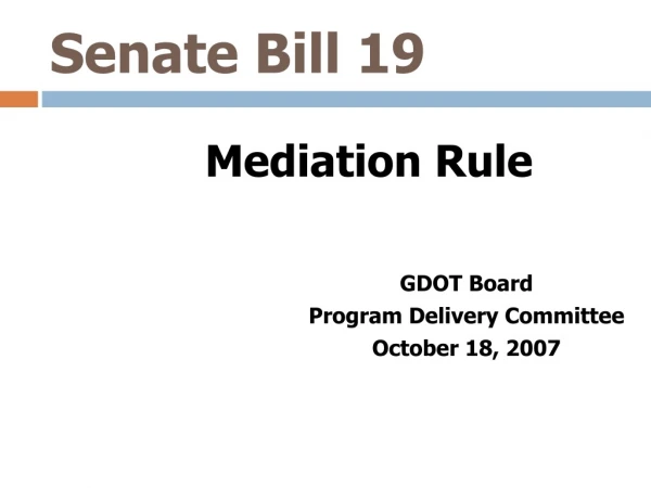 Senate Bill 19