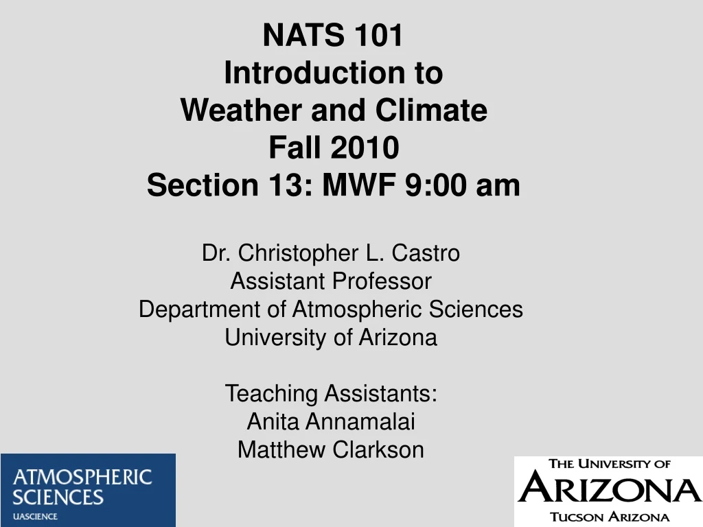 nats 101 introduction to weather and climate fall 2010 section 13 mwf 9 00 am