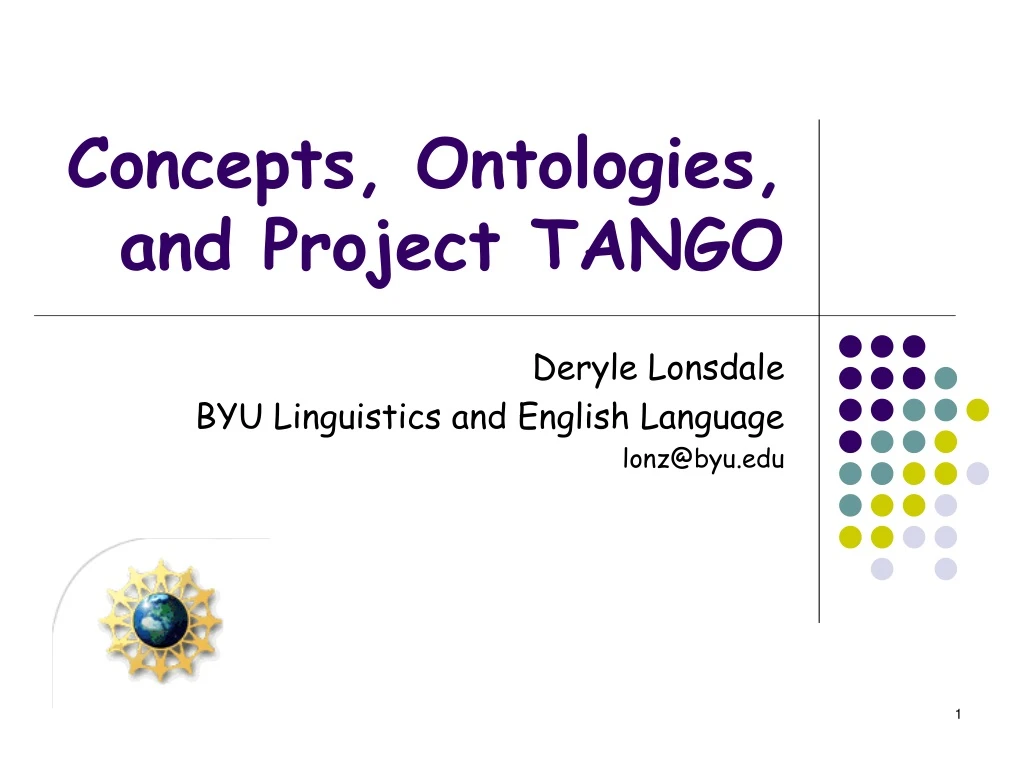 concepts ontologies and project tango