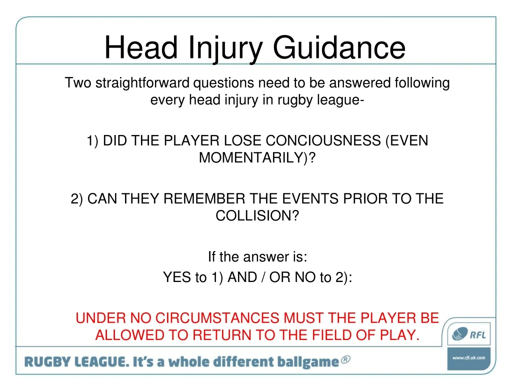 head injury guidance