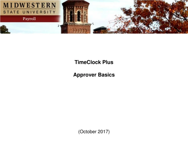 TimeClock Plus Approver Basics