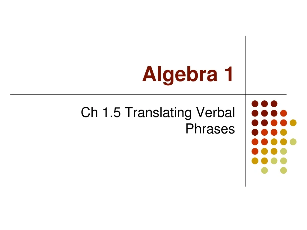 algebra 1