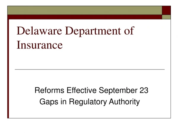 Delaware Department of Insurance