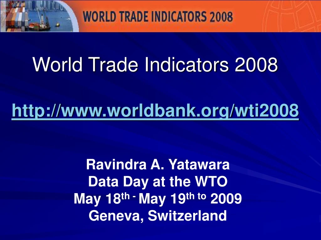 world trade indicators 2008 http www worldbank