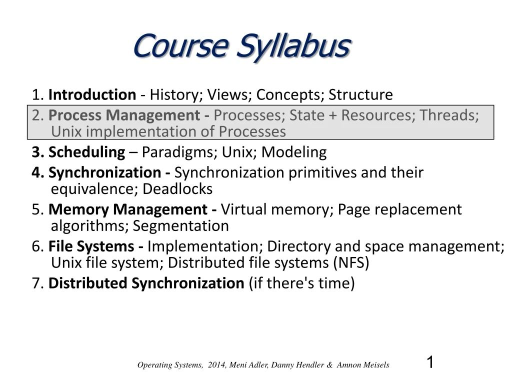 course syllabus