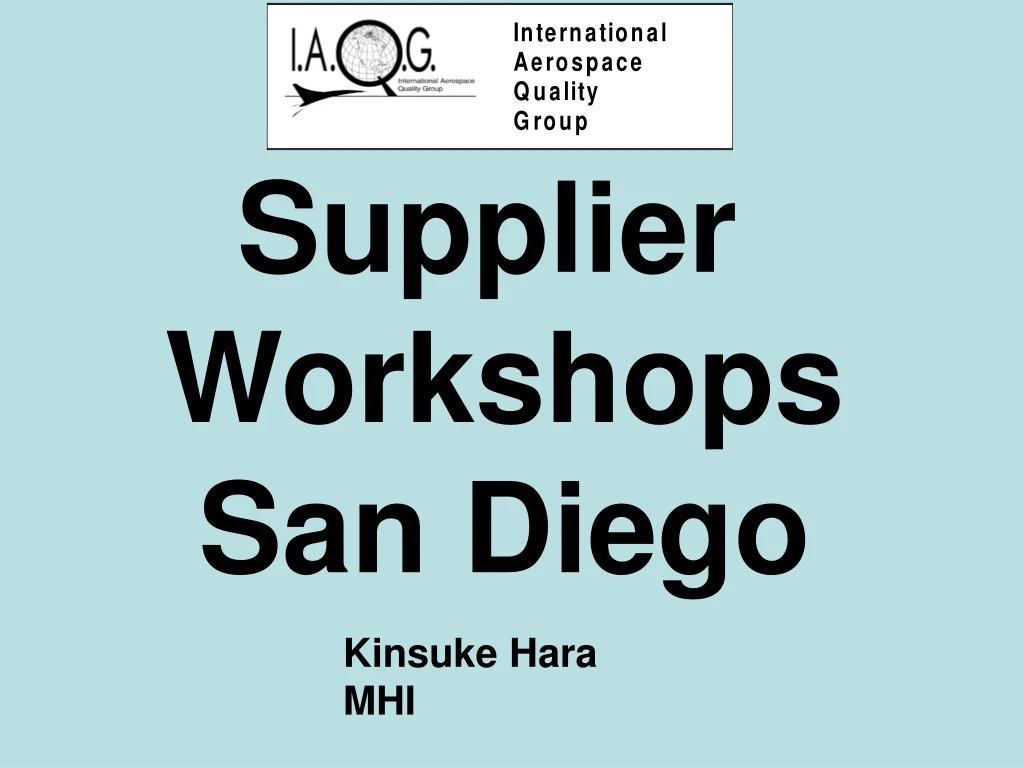 supplier workshops san diego