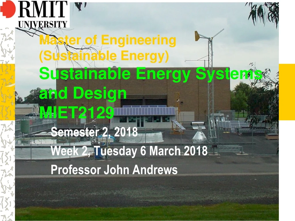 master of engineering sustainable energy sustainable energy systems and design miet2129