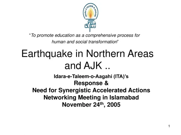 Earthquake in Northern Areas and AJK ..
